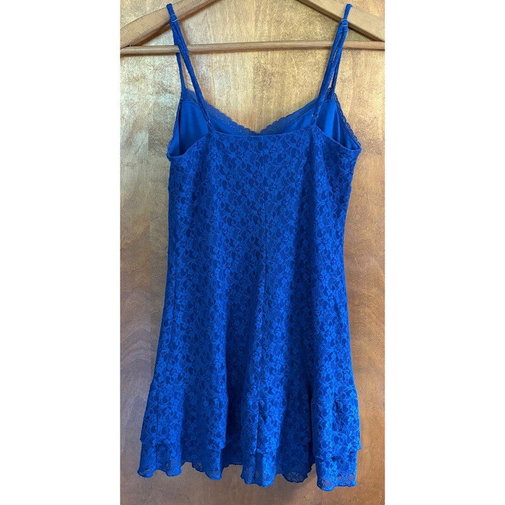 Aeropostale Blue Sheer Mesh Lace Trim Babydoll Cami Slip Dress Y2K Fairy NWT Mod - Picture 2 of 14